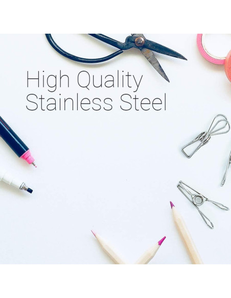 40 Pinzas de Ropa Acero Inoxidable FJCTER Duraderas