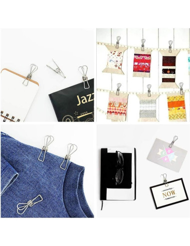 40 Pinzas de Ropa Acero Inoxidable FJCTER Duraderas