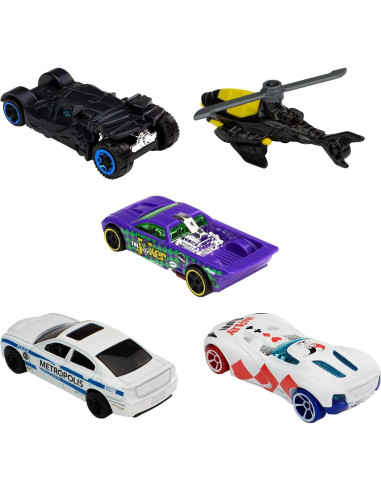 Juego de 5 vehículos de juguete Hot Wheels Batman 1:64
