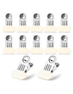 Pinzas de Ropa Anchas KEYBOO Acero Inoxidable 12 Piezas