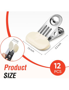 Pinzas de Ropa Anchas KEYBOO Acero Inoxidable 12 Piezas 2