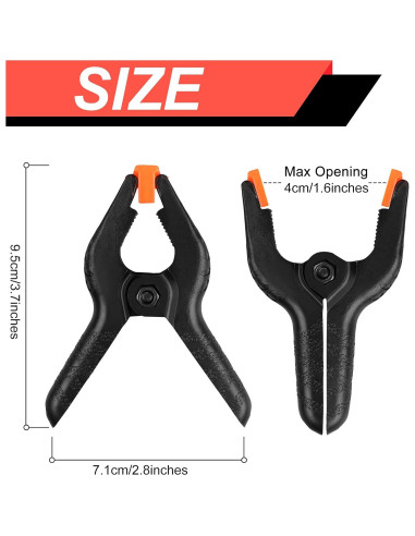 Paquete de 12 abrazaderas de resorte Romeda 8.89 cm Negro