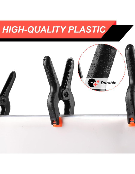 Paquete de 12 abrazaderas de resorte Romeda 8.89 cm Negro