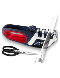 Afilador de cuchillos MyHome 101 3 etapas ajustable rojo