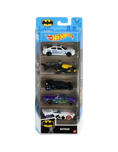 Juego de 5 vehículos de juguete Hot Wheels Batman 1:64