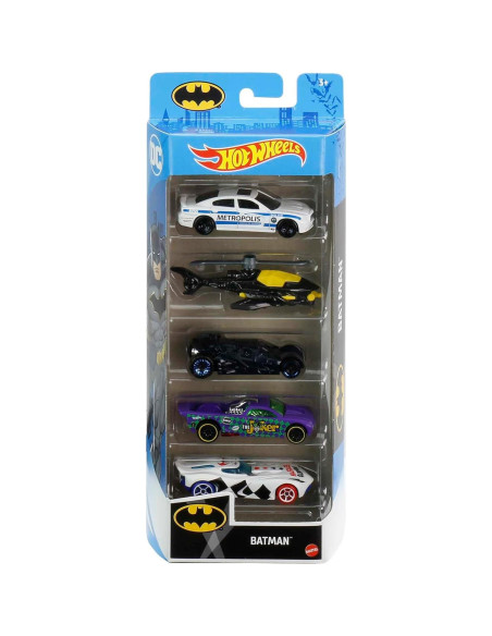 Juego de 5 vehículos de juguete Hot Wheels Batman 1:64