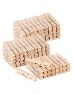 100 Pinzas de Ropa de Madera Tecbeauty 7,62 cm Resistentes