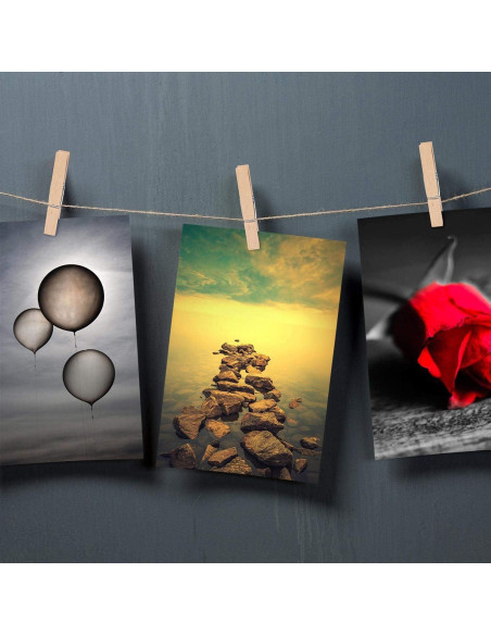 100 Pinzas de Ropa de Madera Tecbeauty 7,62 cm Resistentes