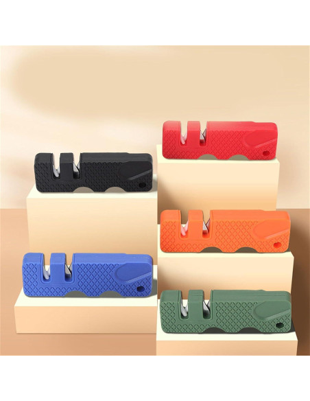 Afilador de cuchillos Jowxsx naranja portátil 11,4 cm