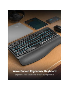 Combo Teclado y Ratón Inalámbrico SABLUTE Ergonómico 2