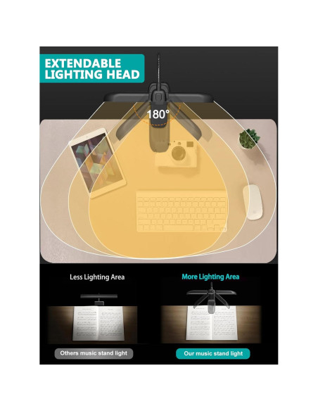 Lámpara de Atril Vekkia MST64 LED Recargable 5 Brillos 3 Colores