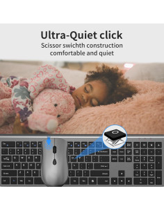 Combo Teclado y Ratón Inalámbrico SHUNJINRUN KM426 Gris 2