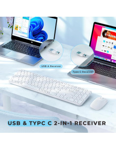 Combo Teclado y Ratón Inalámbricos Seenda SK73-3 Blanco 2