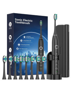 Cepillo de Dientes Eléctrico Rtauys Sónico Negro 5 Modos