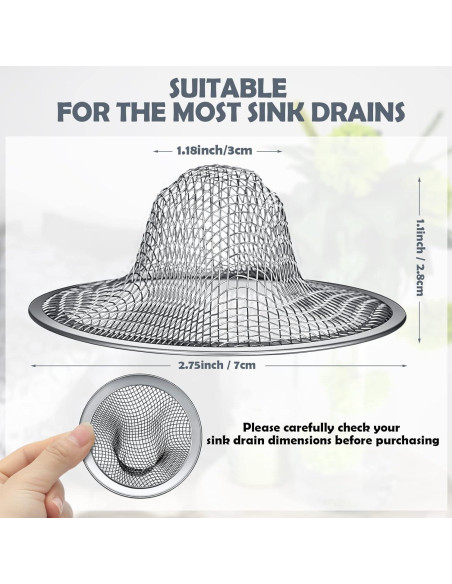 Filtros de Drenaje Shimeyao 100 Pcs Acero Inoxidable 7 cm