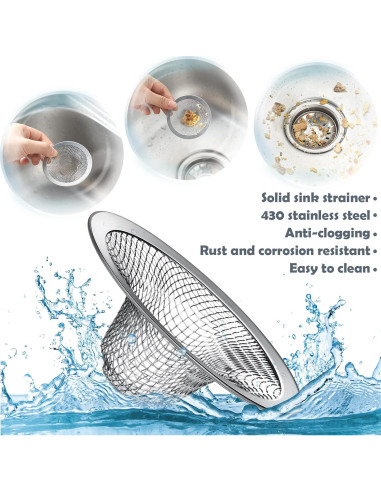 Filtros de Drenaje Shimeyao 100 Pcs Acero Inoxidable 7 cm