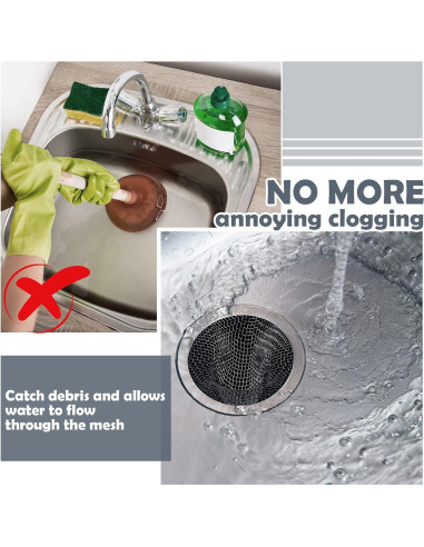 Filtros de Drenaje Shimeyao 100 Pcs Acero Inoxidable 7 cm
