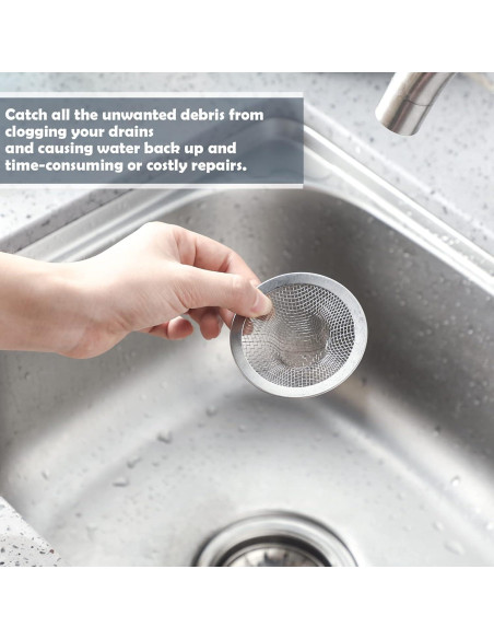 Filtros de Drenaje Shimeyao 100 Pcs Acero Inoxidable 7 cm