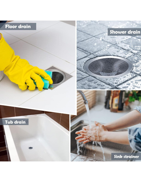 Filtros de Drenaje Shimeyao 100 Pcs Acero Inoxidable 7 cm