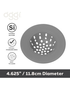 Colador de Fregadero de Silicona OGGI 11,68 cm Gris 2