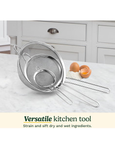 Set de 3 Coladores de Malla Cuisinart Acero Inoxidable 2