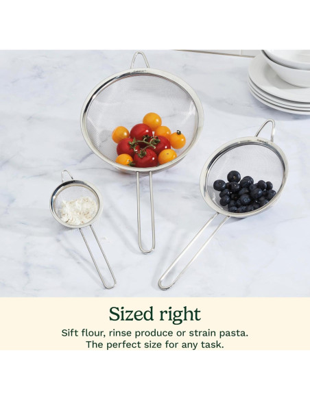 Set de 3 Coladores de Malla Cuisinart Acero Inoxidable