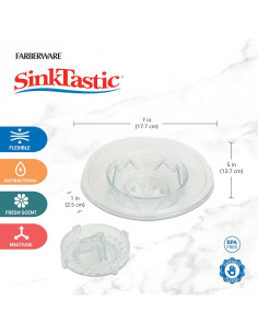 Colador y tapón Sinktastic Farberware, Plata, 17.8x12.7 cm 2