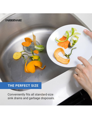 Colador y tapón Sinktastic Farberware, Plata, 17.8x12.7 cm