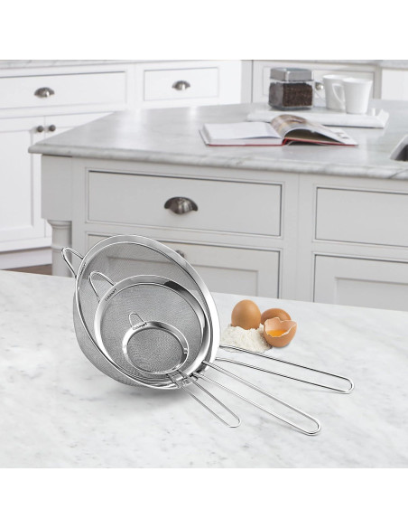 Set de 3 Coladores de Malla Cuisinart Acero Inoxidable