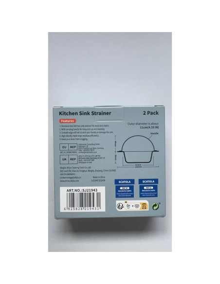 Colador de Fregadero MR.SIGA Acero Inoxidable Paquete 2