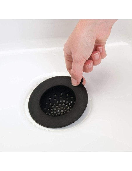 Colador de Fregadero iDesign Silicona Flexible Negro 10,92 cm