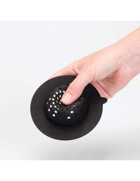 Colador de Fregadero iDesign Silicona Flexible Negro 10,92 cm