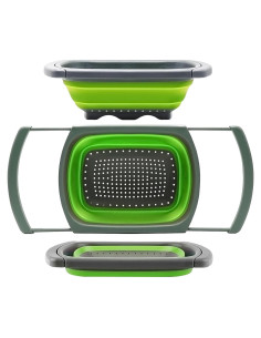 Colador Plegable QiMH Verde 6 Cuartos Silicona Ajustable