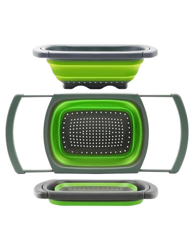 Colador Plegable QiMH Verde 6 Cuartos Silicona Ajustable