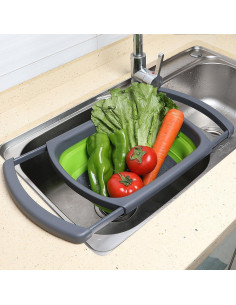 Colador Plegable QiMH Verde 6 Cuartos Silicona Ajustable 2