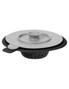 Conjunto colador y tapón de silicona OGGI 11.75 cm negro