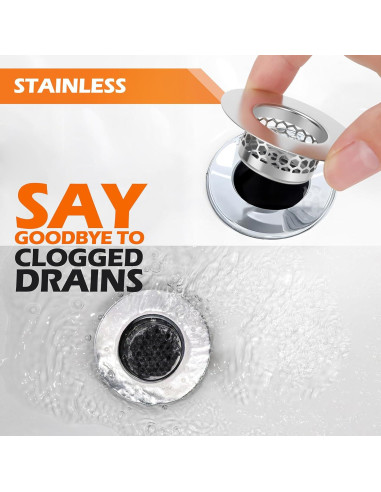 Colador de desagüe de acero inoxidable NADTLSS - 3 unidades