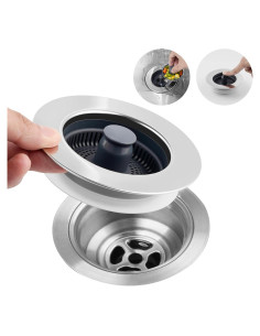 Filtro de Drenaje Hibbent 3 en 1 Acero Inoxidable 3.5"