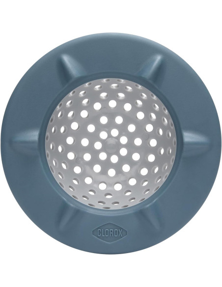 Colador de Fregadero Clorox KeptClean Azul Acero 20,5x15,6 cm