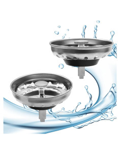 Colador de Fregadero de Cocina Yasdyri Acero Inoxidable 2 Piezas