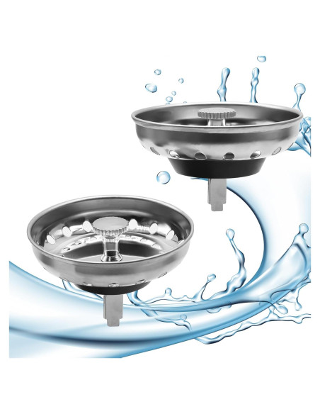 Colador de Fregadero de Cocina Yasdyri Acero Inoxidable 2 Piezas