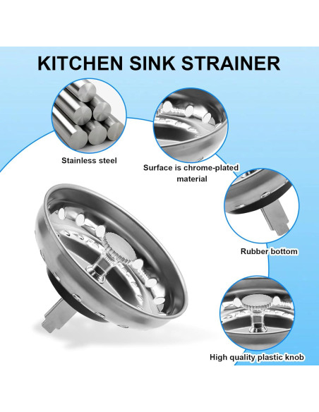 Colador de Fregadero de Cocina Yasdyri Acero Inoxidable 2 Piezas