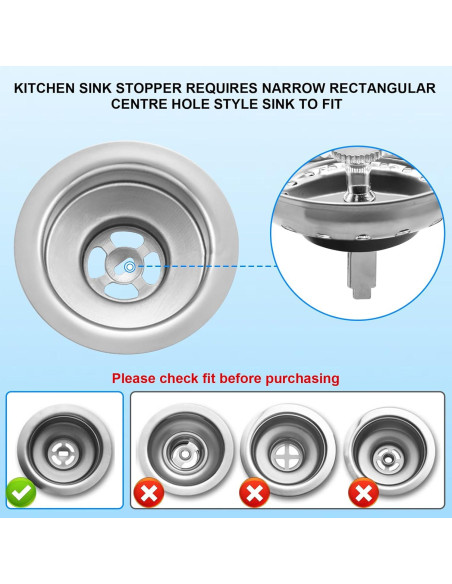 Colador de Fregadero de Cocina Yasdyri Acero Inoxidable 2 Piezas