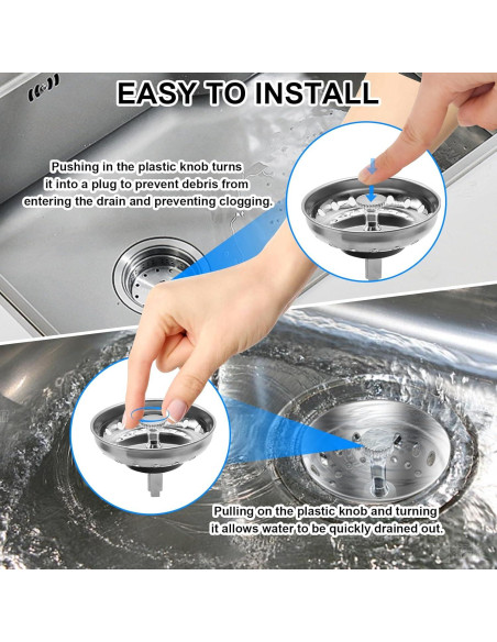 Colador de Fregadero de Cocina Yasdyri Acero Inoxidable 2 Piezas