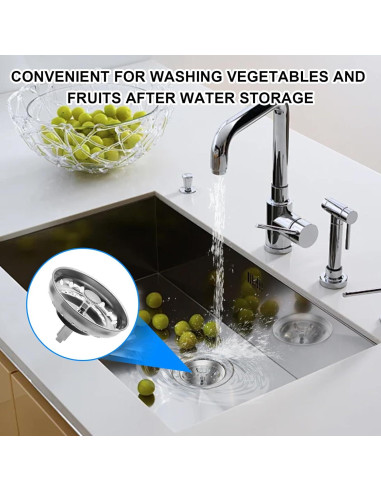 Colador de Fregadero de Cocina Yasdyri Acero Inoxidable 2 Piezas