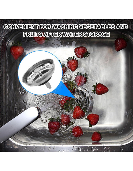 Colador de Fregadero de Cocina Yasdyri Acero Inoxidable 2 Piezas