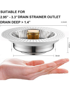 Filtro de Drenaje 3 en 1 LASSHSWA Acero Inoxidable 10,67 cm 2