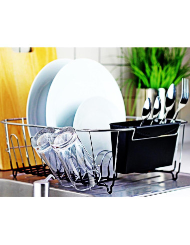 Escurridor de Platos Pequeño Neat-O Acero Cromado Negro