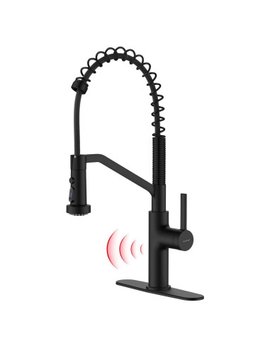 Grifo de cocina Ruvida negro mate arco alto con rociador