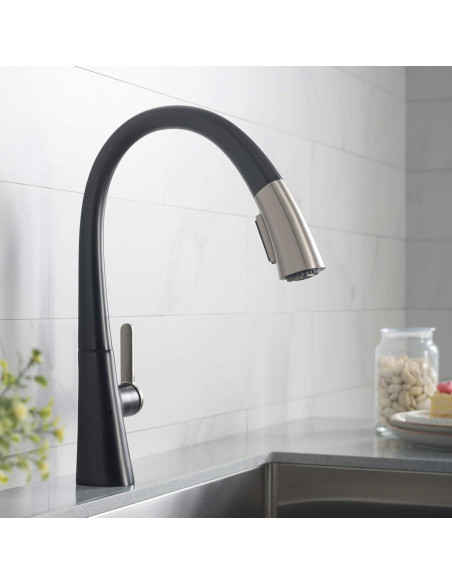 Grifo de Cocina Kraus Nolen 41.5 cm Doble Función Acero Inoxidable